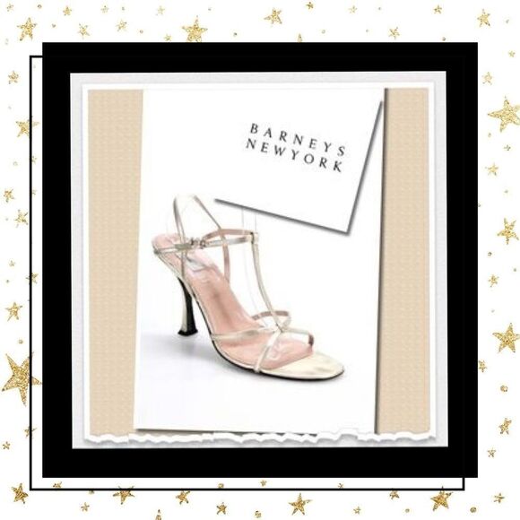 Barneys New York Leather Heeled Sandals 38.5 8.5 - Picture 1 of 7